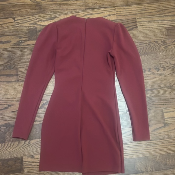Dynamite Lara Ruched Bodycon burgundy dress- small - Picture 3 of 6